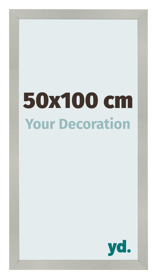 Marco de Fotos 50x100cm Plateado Mate MDF Bologna Delantera Tamano | Yourdecoration.es