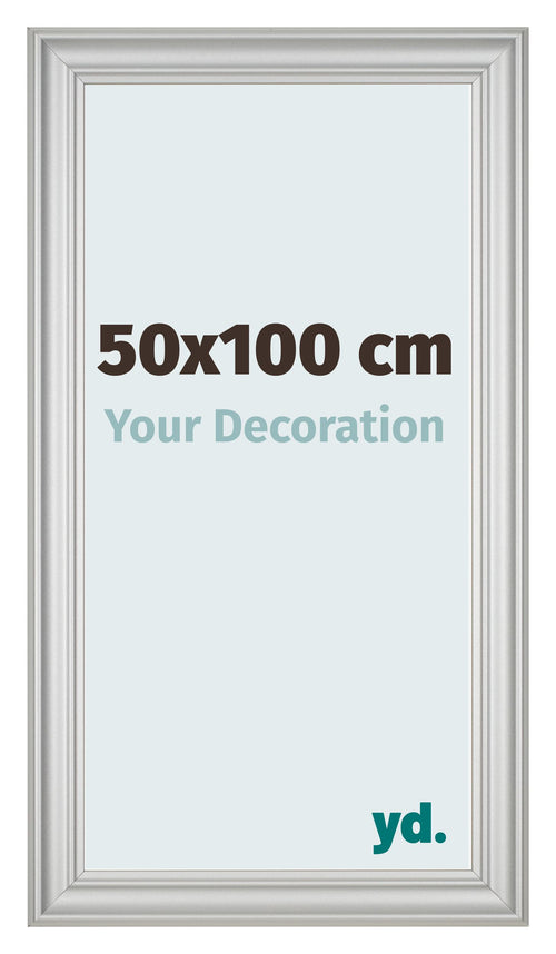 Marco de Fotos 50x100cm Plateado Mate MDF Lazio Delantera Tamano | Yourdecoration.es