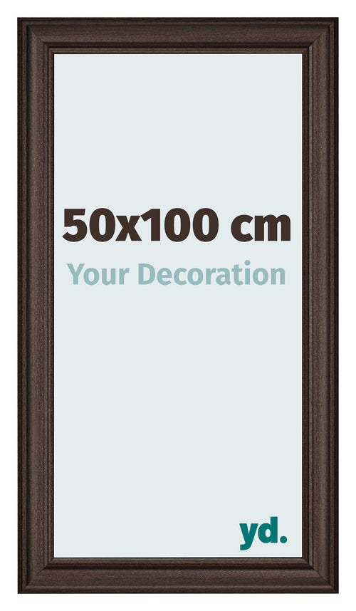 Marco de Fotos 50x100cm Roble Oscuro MDF Lazio Delantera Tamano | Yourdecoration.es