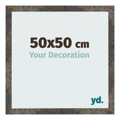 Marco de Fotos 50x50 cm Metal Oxidado MDF Bologna Delantera Tamano | Yourdecoration.es