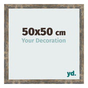 Marco de Fotos 50x50cm Azul Y Dorado Fusionado MDF Bologna Delantera Tamano | Yourdecoration.es