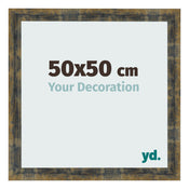 Marco de Fotos 50x50cm Azul Y Dorado Fusionado MDF Pisa Delantera Tamano | Yourdecoration.es
