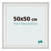 Marco de Fotos 50x50cm Blanco Barrido MDF Lazio Delantera Tamano | Yourdecoration.es