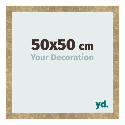 Marco de Fotos 50x50cm Dorado Antiguo MDF Bologna Delantera Tamano | Yourdecoration.es