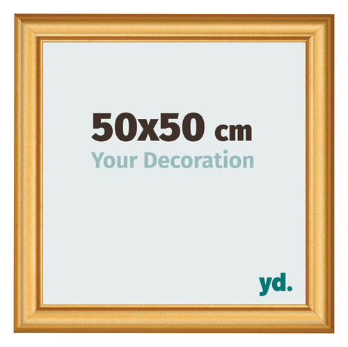 Marco de Fotos 50x50cm Dorado Matte MDF Lazio Delantera Tamano | Yourdecoration.es