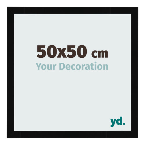 Marco de Fotos 50x50cm Negro Brillante MDF Bologna Delantera Tamano | Yourdecoration.es