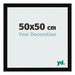 Marco de Fotos 50x50cm Negro Brillante MDF Bologna Delantera Tamano | Yourdecoration.es