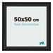 Marco de Fotos 50x50cm Negro Grano De Madera MDF Lazio Delantera Tamano | Yourdecoration.es