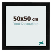 Marco de Fotos 50x50cm Negro Plateado Pulido MDF Pisa Delantera Tamano | Yourdecoration.es