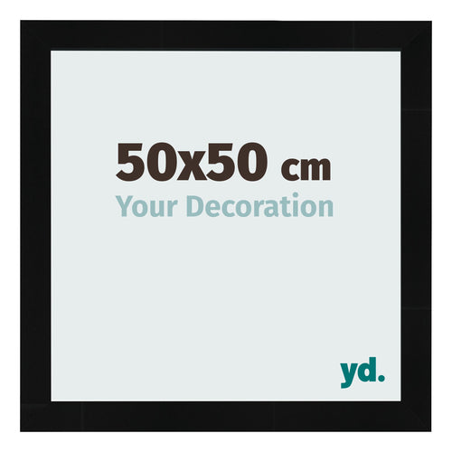 Marco de Fotos 50x50cm Negro Plateado Pulido MDF Pisa Delantera Tamano | Yourdecoration.es