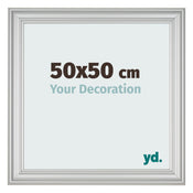 Marco de Fotos 50x50cm Plateado Mate MDF Lazio Delantera Tamano | Yourdecoration.es