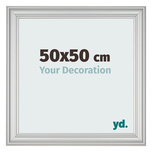 Marco de Fotos 50x50cm Plateado Mate MDF Lazio Delantera Tamano | Yourdecoration.es