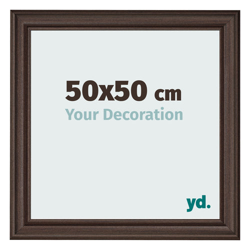 Marco de Fotos 50x50cm Roble Oscuro MDF Lazio Delantera Tamano | Yourdecoration.es