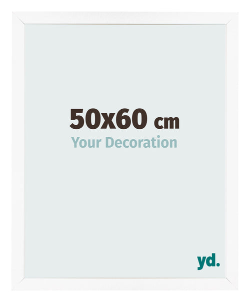 Marco de Fotos 50x60 cm Blanco Mate MDF Bologna Delantera Tamano | Yourdecoration.es