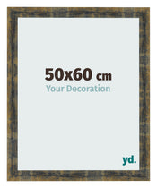 Marco de Fotos 50x60cm Azul Y Dorado Fusionado MDF Pisa Delantera Tamano | Yourdecoration.es
