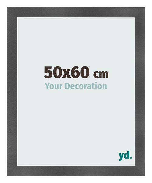 Marco de Fotos 50x60cm Negro Plateado Pulido MDF Pisa Delantera Tamano | Yourdecoration.es