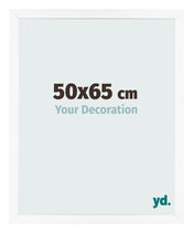 Marco de Fotos 50x65 cm Blanco Mate MDF Bologna Delantera Tamano | Yourdecoration.es
