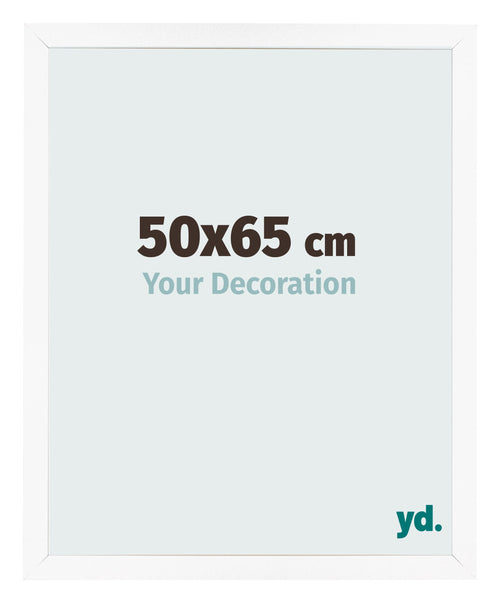 Marco de Fotos 50x65 cm Blanco Mate MDF Bologna Delantera Tamano | Yourdecoration.es