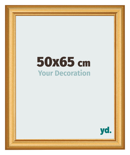 Marco de Fotos 50x65cm Dorado Matte MDF Lazio Delantera Tamano | Yourdecoration.es