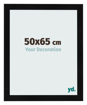 Marco de Fotos 50x65cm Negro Plateado Pulido MDF Pisa Delantera Tamano | Yourdecoration.es