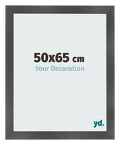 Marco de Fotos 50x65cm Negro Plateado Pulido MDF Pisa Delantera Tamano | Yourdecoration.es