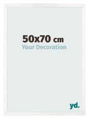 Marco de Fotos 50x70 cm Blanco Brillante MDF Bologna Delantera Tamano | Yourdecoration.es