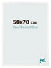 Marco de Fotos 50x70 cm Blanco Brillante MDF Bologna Delantera Tamano | Yourdecoration.es