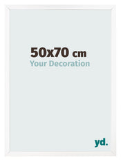 Marco de Fotos 50x70 cm Blanco Mate MDF Bologna Delantera Tamano | Yourdecoration.es