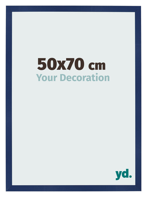Marco de Fotos 50x70cm Azul Oscuro Barrido MDF Bologna Delantera Tamano | Yourdecoration.es