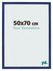 Marco de Fotos 50x70cm Azul Oscuro Barrido MDF Bologna Delantera Tamano | Yourdecoration.es