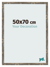 Marco de Fotos 50x70cm Azul Y Dorado Fusionado MDF Bologna Delantera Tamano | Yourdecoration.es