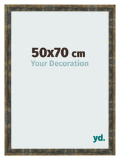 Marco de Fotos 50x70cm Azul Y Dorado Fusionado MDF Pisa Delantera Tamano | Yourdecoration.es