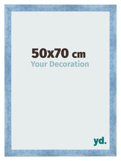 Marco de Fotos 50x70cm Claro Azul Barrido MDF Pisa Delantera Tamano | Yourdecoration.es