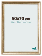Marco de Fotos 50x70cm Dorado Antiguo MDF Lazio Delantera Tamano | Yourdecoration.es