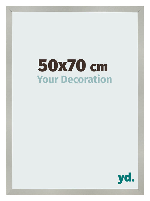 Marco de Fotos 50x70cm Plateado Mate MDF Bologna Delantera Tamano | Yourdecoration.es