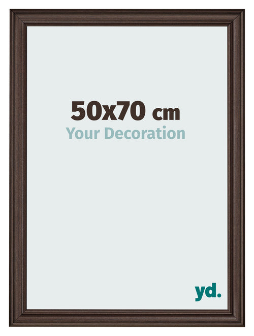 Marco de Fotos 50x70cm Roble Oscuro MDF Lazio Delantera Tamano | Yourdecoration.es