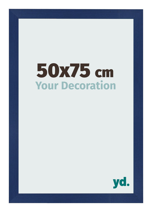 Marco de Fotos 50x75cm Azul Oscuro Barrido MDF Bologna Delantera Tamano | Yourdecoration.es