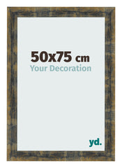 Marco de Fotos 50x75cm Azul Y Dorado Fusionado MDF Pisa Delantera Tamano | Yourdecoration.es