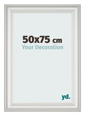 Marco de Fotos 50x75cm Blanco Barrido MDF Lazio Delantera Tamano | Yourdecoration.es