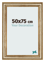 Marco de Fotos 50x75cm Dorado Antiguo MDF Lazio Delantera Tamano | Yourdecoration.es