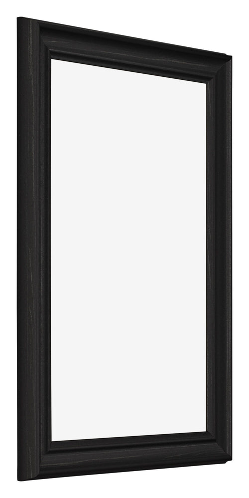 Marco de Fotos 50x75cm Negro Grano De Madera MDF Lazio Delantera Oblicuo | Yourdecoration.es
