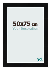 Marco de Fotos 50x75cm Negro Plateado Pulido MDF Pisa Delantera Tamano | Yourdecoration.es