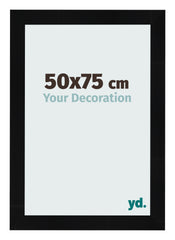Marco de Fotos 50x75cm Negro Plateado Pulido MDF Pisa Delantera Tamano | Yourdecoration.es