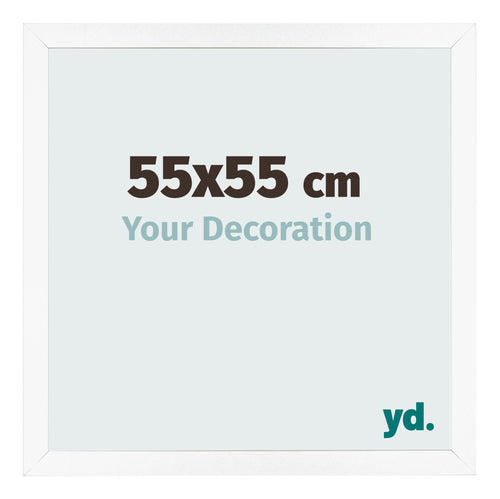 Marco de Fotos 55x55 cm Blanco Mate MDF Bologna Delantera Tamano | Yourdecoration.es