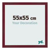 Marco de Fotos 55x55 cm Vino Tinto Barrido MDF Bologna Delantera Tamano | Yourdecoration.es