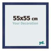 Marco de Fotos 55x55cm Azul Oscuro Barrido MDF Bologna Delantera Tamano | Yourdecoration.es