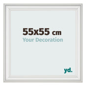 Marco de Fotos 55x55cm Blanco Barrido MDF Lazio Delantera Tamano | Yourdecoration.es