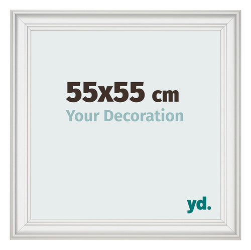 Marco de Fotos 55x55cm Blanco Barrido MDF Lazio Delantera Tamano | Yourdecoration.es