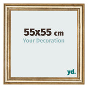 Marco de Fotos 55x55cm Dorado Antiguo MDF Lazio Delantera Tamano | Yourdecoration.es