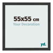 Marco de Fotos 55x55cm Negro Grano De Madera MDF Bologna Delantera Tamano | Yourdecoration.es